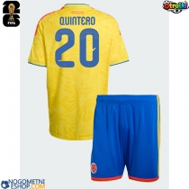 Otroški Nogometni dresi Kolumbija Juan Fernando Quintero #20 Domači SP 2026 Kratek Rokav (+ Kratke hlače)